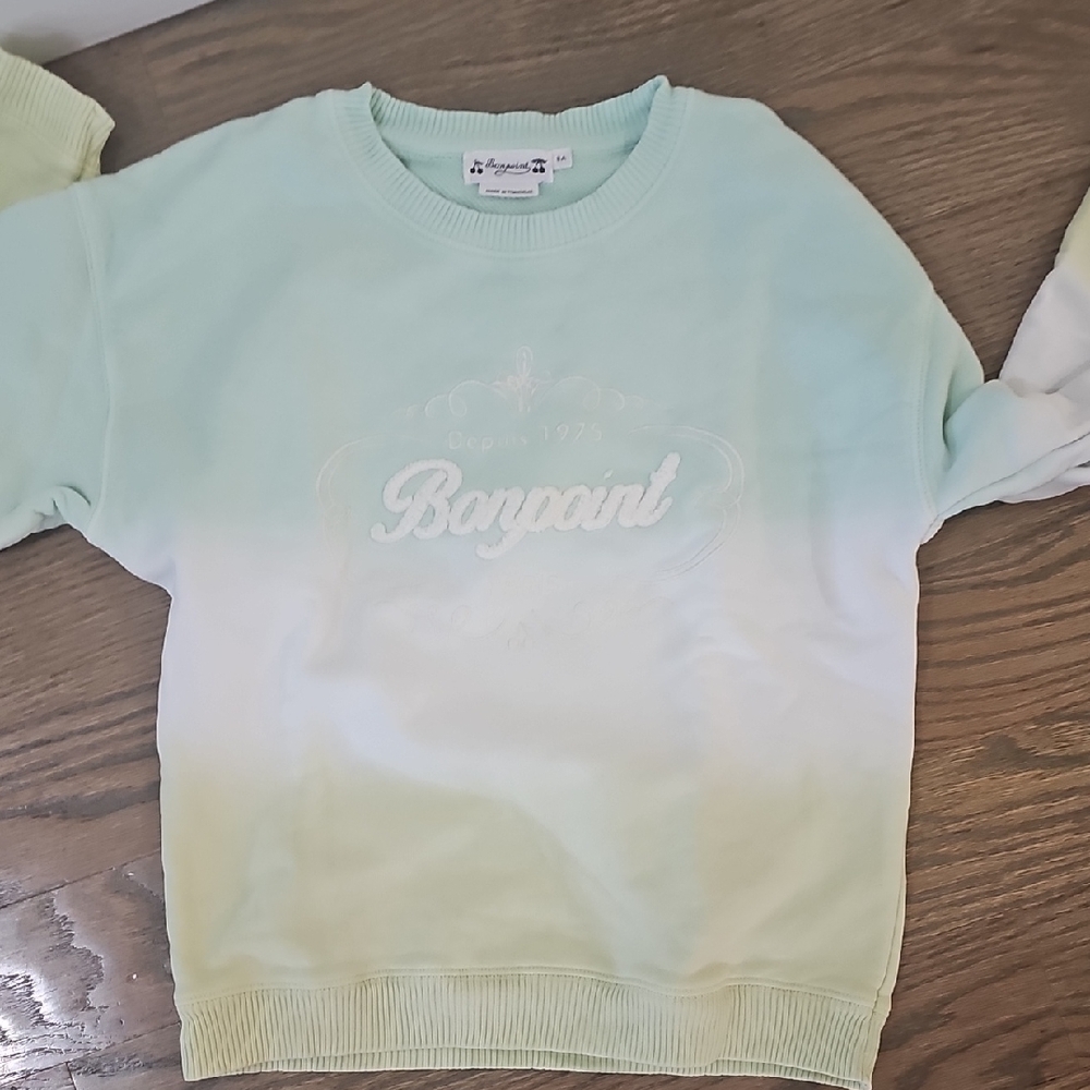 Bonpoint Mint and White Gradient Sweatshirt